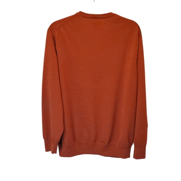 Jos. A. Bank V-Neck Sweater in Burnt Orange Size Xl - Picture 4 of 5